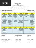 Yes-O Calendar of Annual Proposed Activities (Capa) S.Y. 2022-2023