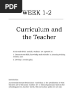 WEEK 1-2 Curriculum and The Teacher