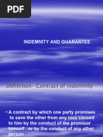 Indeminity and Gaurantee