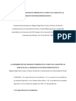 La Prohibición de Mandato Imperativo Como Una Garantía Al Servicio de La Representatividad Democrática