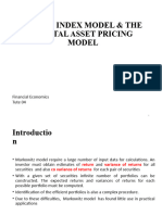 Single Index Model & The Capital Asset Pricing Model