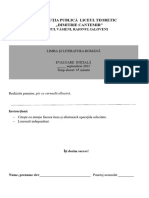 Evaluare Inițială Clasa A VII 2023-2024