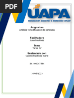 Análisis y Modificación de ConductaIndicación y Espacio para Enviar Tarea # IV