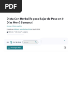 Dieta Con Herbalife para Bajar de Peso en 9 Días Menú Semanal - PDF - Dieta - Almuerzo