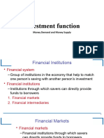 Sessions 9 and 10 - Investment - Money Demand and Supply