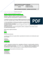 Reposição Da Primeira Avaliação - Genômica Nutricional - Gabarito