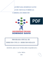 Programa de Derecho Civil Ii - Derechos Reales (Upds)