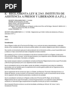 K - Reglamenta Ley K 2343. Instituto de Asistencia A Presos y Liberados (I.a.p.l.)