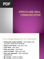 Speech and Oral Communication