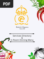 Menu For in Room