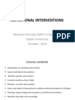 Nutritional Interventions: Meseret Moroda (MPH in Nutrition) Salale University October, 2023