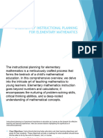 Overview of Instructional Planning For Elementary Mathematics