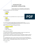 Avaliação Neuropsicológica Infantil - Avaliação