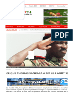 Ce Que Thomas Sankara A Dit Le 4 Août 1983