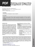 Decision Making and Algorithm For The Management of Pleural Effusions