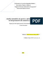 Analiza Metodelor de Sporire A Eficienței Energetice În Întreprinderile Din Industria Alimentară