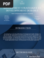 Management Strategique Et Developpement Durable