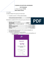 Balance General de Gastos Del Aniversario