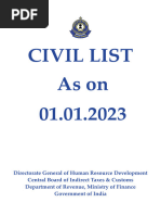 CBIC Civil List As On 01.01.2023