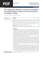 The Relationship Between Innovation, Knowledge, and Performance in Family and Non-Family Firms: An Analysis of Smes