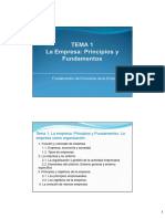 Tema 1. La Empresa. Principios y Fundamentos