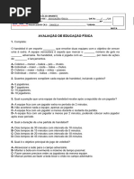 Avaliação 2, 3 Trimestre 5º Ano