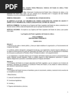 Ley Orgánica Del Poder Legislativo Del Estado de Jalisco