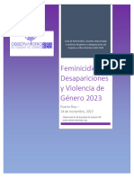 Lista de Feminicidios, Desapariciones y Violencia de Género Por Categoria Hasta Noviembre 2023