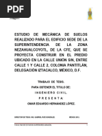 Trabajo de Tesis. para Obtener El Titulo De: Ingeniero Civil. P R E S E N T A: Omar Eduardo Hernández López