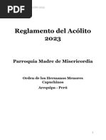 Reglamento Del Acólito 2023