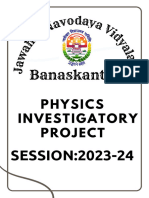 Physics Investigatory Project Cbse