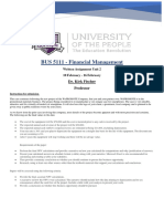 BUS 5111 - Financial Management - Written Assignment Unit 3