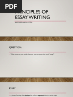 Principlesof Essay Writing