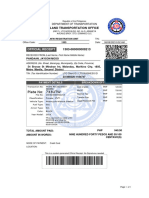 Plate No: 733UTW: Official Receipt