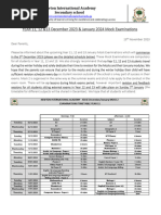 NIA Secondary December January Mock Schedule 2023-24