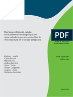 Memoria Sintesis Del Estudio Socioambiental Estrategico para El Desarrollo de Proyectos Sostenibles de Infraestructura en El Chaco Paraguayo