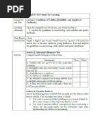 M4L4Conditions of Validity Reliability and Quality of