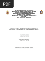 Significado Del Aprendizaje Organizacional Desde La Vision Del Capital Humano en Las Organizaciones Públicas