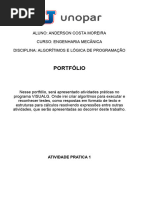 PORTFOILIO - Algoritmos e Logica de Programação