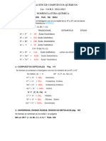 NOMENCLATURA QUÍMICA (Fórmulas)