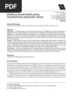 Evidence-Based Health Policy: A Preliminary Systematic Review