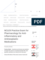 NCLEX Practice Exam For Pharmacology For Anti-Inflammatory and A