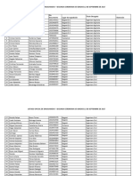 Listado Oficial de Graduandos - Segunda Ceremonia de Grados 12 de Septiembre de 2017