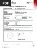 Certificado de Conformidad #1791727A