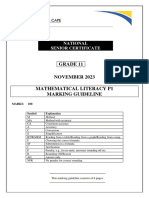 MATHS LIT P1 MEMO GR11 NOV2023 - English