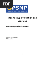 Monitoring, Evaluation and Learning: Tentative Operational Annexes