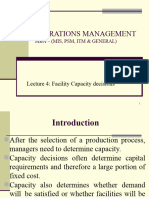 Topic 4 - Facility Capacity Decisons