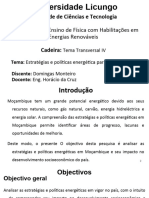 Estratégias e Políticas Energéticas em Moçambique