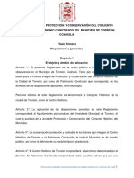 Reglamento de Protección y Conservación Del Conjunto Histórico y Patrimonio Construido Del Municipio de Torreón, Coahuila