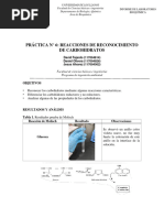 PRÁCTICA N 6 REACCIONES DE RECONOCIMIENTO DE CARBOHIDRATOS MDJ